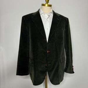 Faconnable Sport‎ Jacket Green Corduroy Blazer Mens XL 100% Cotton